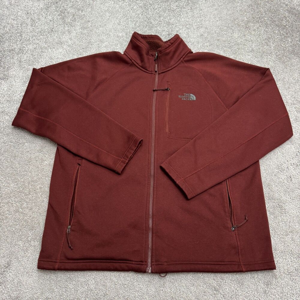 The North Face Canyonlands Full Zip Fleece Jacket Mens XL Brown Red Outdoor Hike